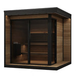 SaunaLife Model GL6 6 Person Garden Luxury Series Outdoor Sauna Kit — alternate angle view