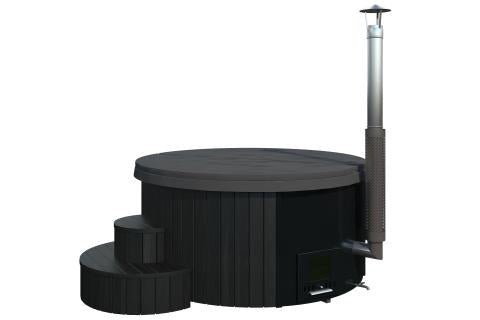 SaunaLife Model S4B Wood - Burning Hot Tub, Black - NW Immersion