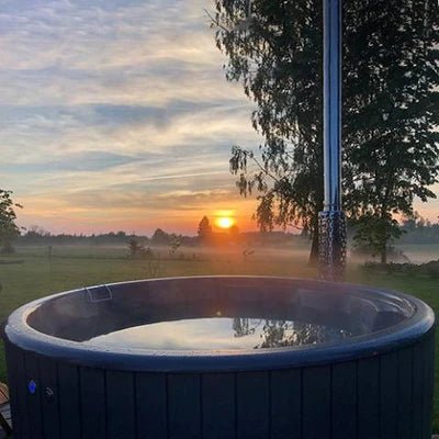 SaunaLife Model S4B Wood - Burning Hot Tub, Black - NW Immersion