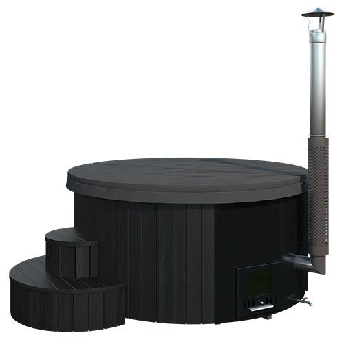 SaunaLife S4B 6 Person Wood-Fired Hot Tub – Black - NW Immersion