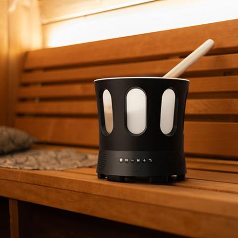 SaunaLife SaunaZone Bluetooth Speaker - Sauna Bucket with Lights and Speaker - NW Immersion