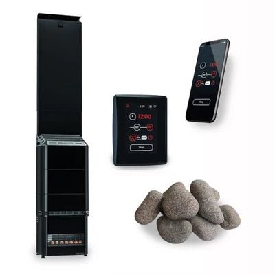 Saunum AIR 7 WiFi Sauna Heater Package / Nordic Black - NW Immersion