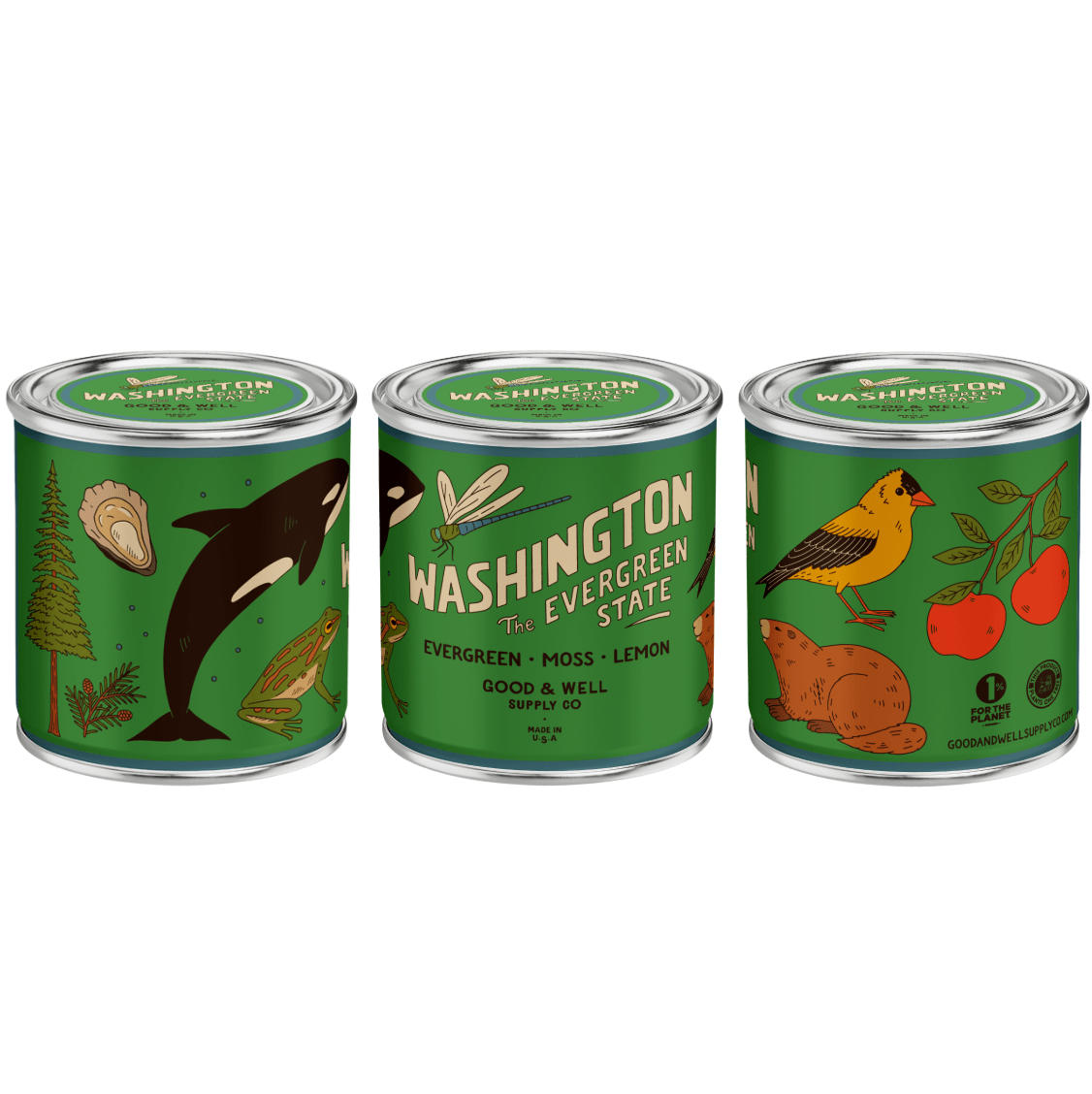 Washington State Candle – Evergreen, Moss & Lemon - NW Immersion